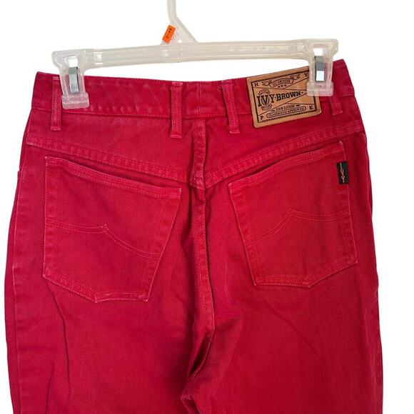 Ivy Brown Red Vintage Jeans Mom Jeans Hi Rise Tapered size 8 - Picture 6 of 9